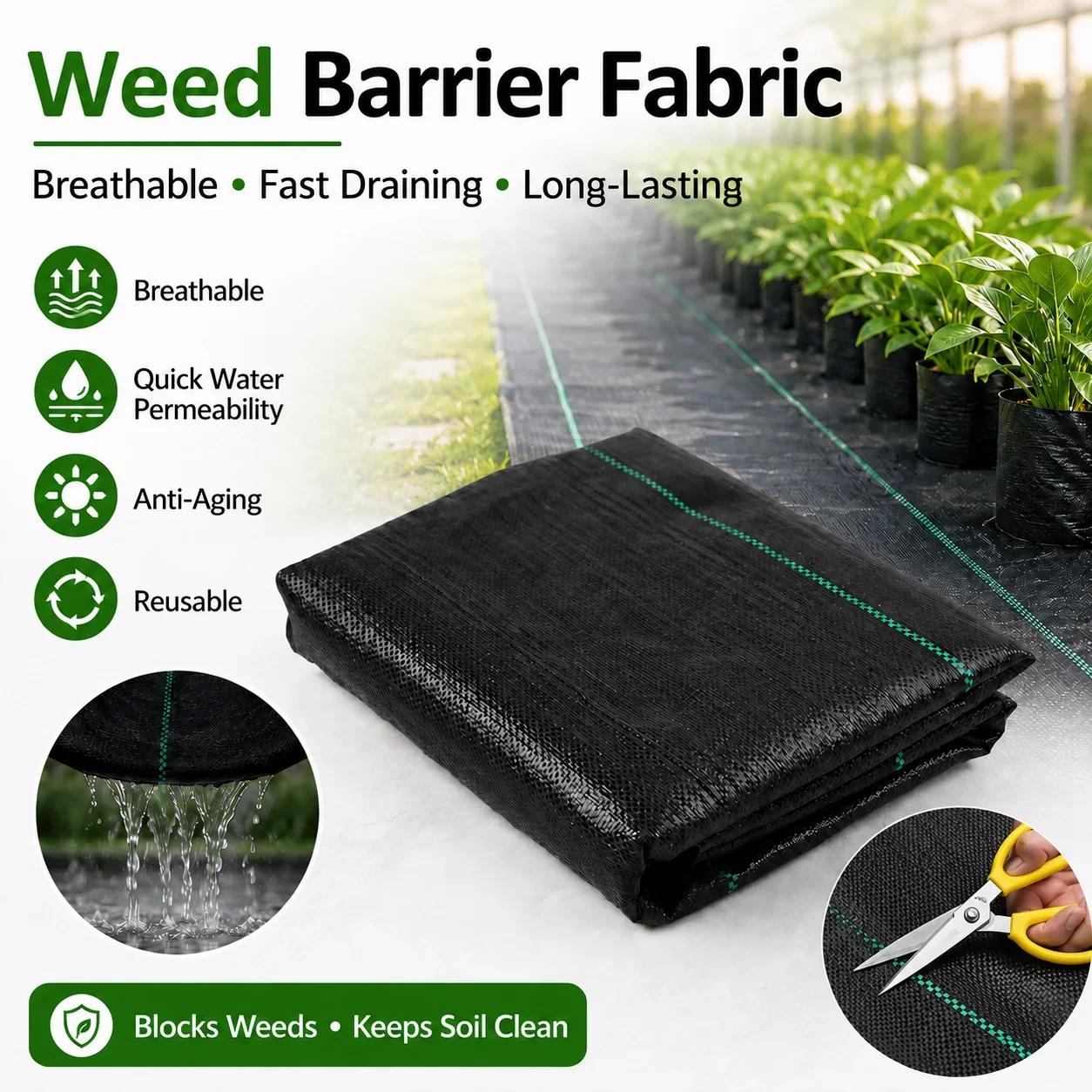 Smart Garden Greenhouse - Tecido Geotêxtil Permeável à Água para