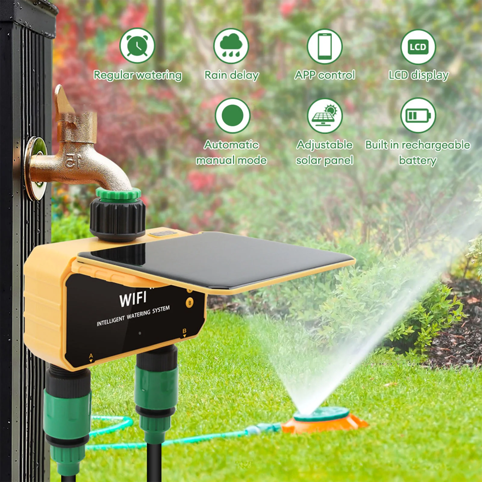 Smart Garden Irrigation - Temporizador de Irrigação Solar WiFi Inteligente